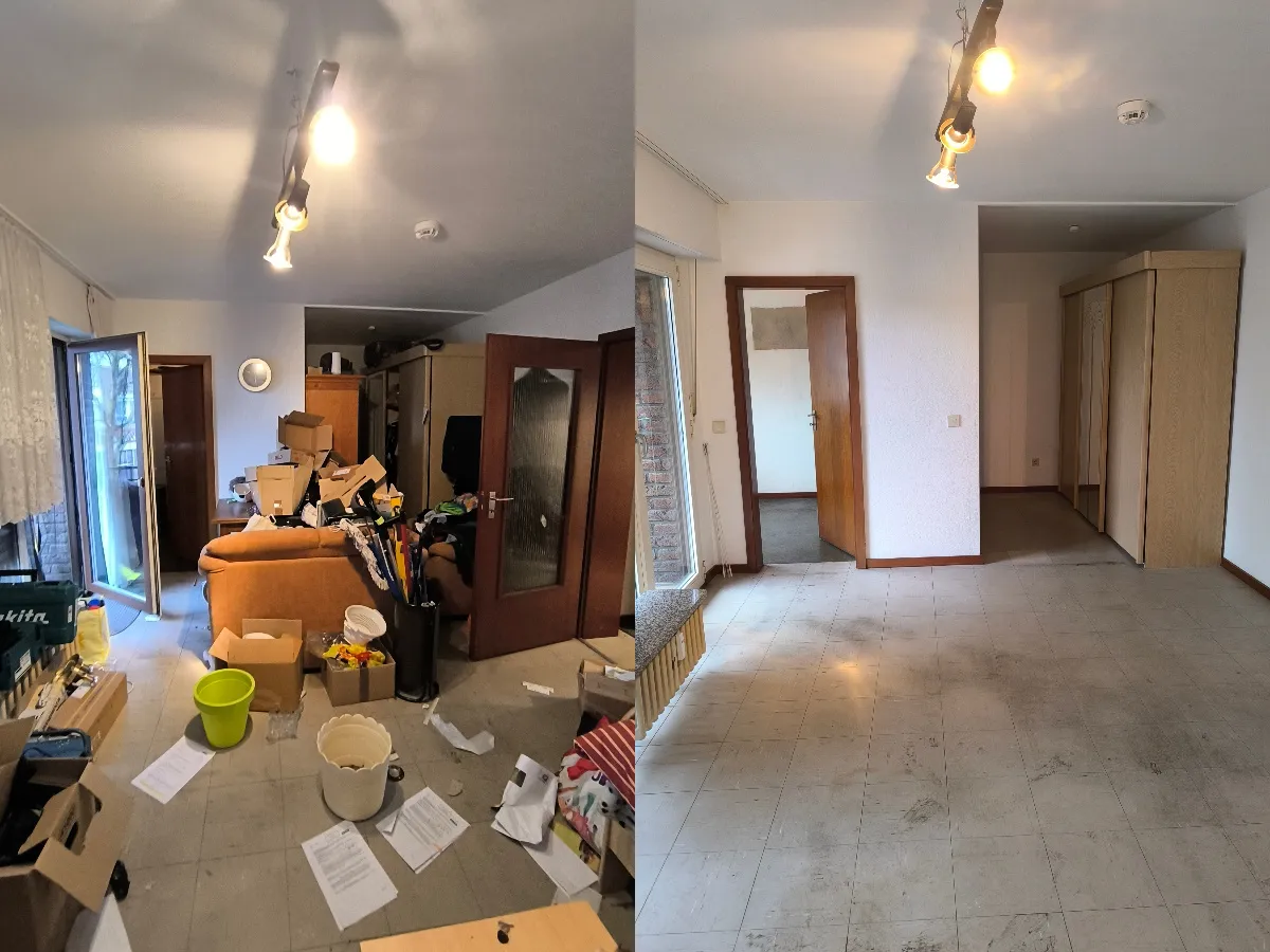 Wohnzimmer Entrümpelung Vorher Nachher